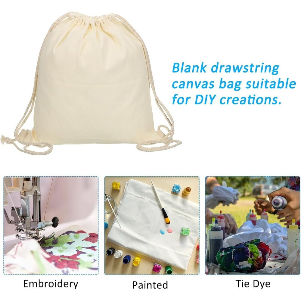 Customizable Foldable Cotton Drawstring Backpack … - image 5